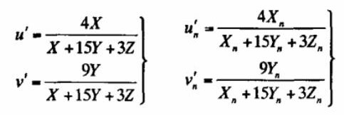 u'、v'和u'n、v'n色品坐标