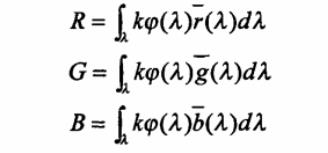 RGB三刺激值计算公式